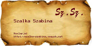 Szalka Szabina névjegykártya